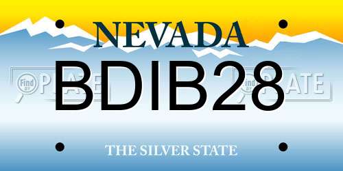 BDIB28 Nevada License Plate