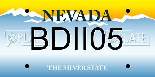 BDII05 Nevada License Plate