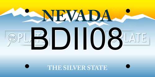 BDII08 Nevada License Plate