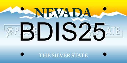 BDIS25 Nevada License Plate