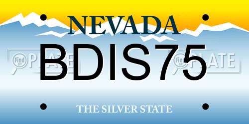 BDIS75 Nevada License Plate