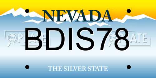 BDIS78 Nevada License Plate