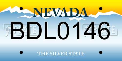 BDL0146 Nevada License Plate