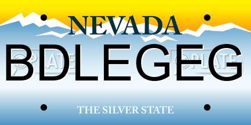 BDLEGEG Nevada License Plate
