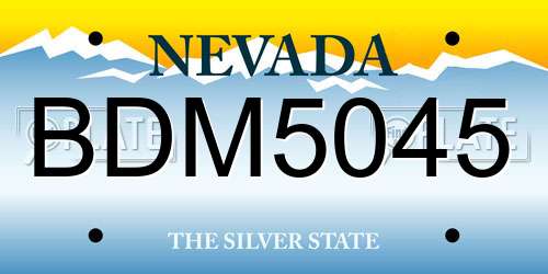 BDM5045 Nevada License Plate