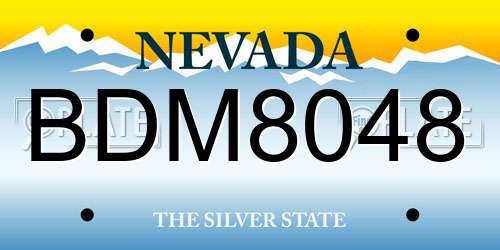 BDM8048 Nevada License Plate