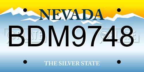 BDM9748 Nevada License Plate
