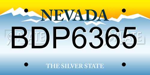 BDP6365 Nevada License Plate