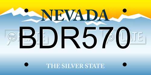 BDR570 Nevada License Plate