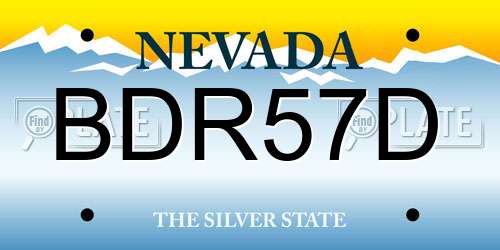 BDR57D Nevada License Plate