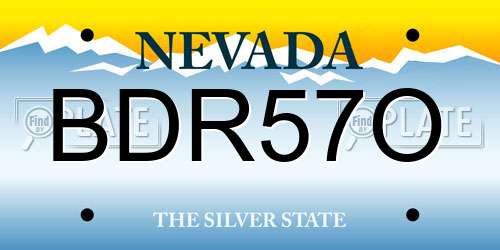 BDR57O Nevada License Plate