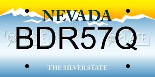 BDR57Q Nevada License Plate
