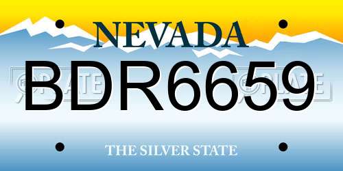 BDR6659 Nevada License Plate