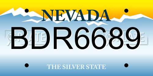 BDR6689 Nevada License Plate