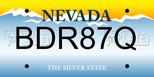 BDR87Q Nevada License Plate