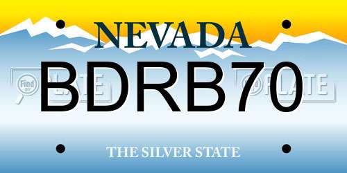 BDRB70 Nevada License Plate