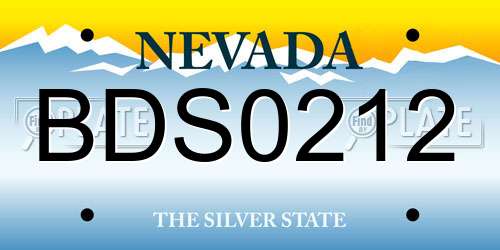 BDS0212 Nevada License Plate