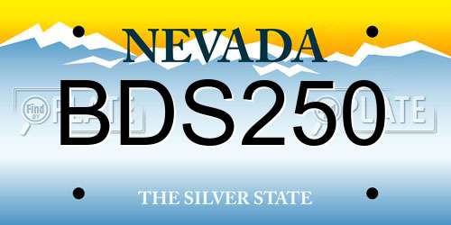 BDS250 Nevada License Plate