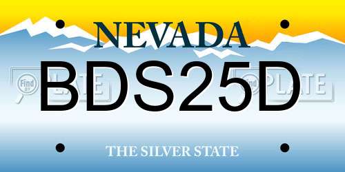 BDS25D Nevada License Plate