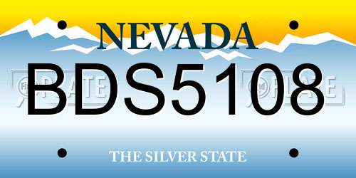BDS5108 Nevada License Plate