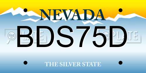 BDS75D Nevada License Plate