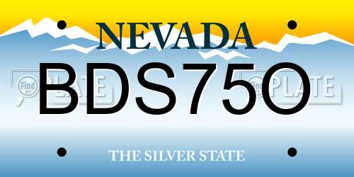 BDS75O Nevada License Plate