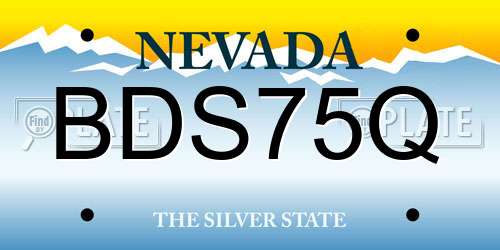 BDS75Q Nevada License Plate