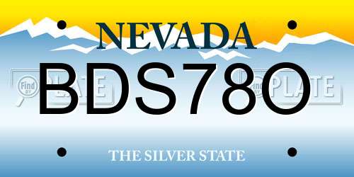 BDS78O Nevada License Plate