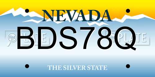 BDS78Q Nevada License Plate