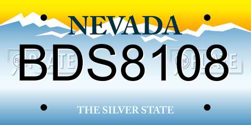 BDS8108 Nevada License Plate