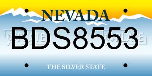 BDS8553 Nevada License Plate