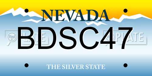 BDSC47 Nevada License Plate
