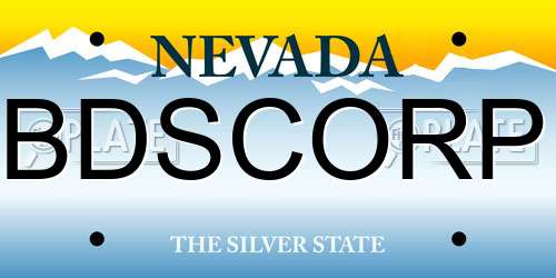 BDSCORP Nevada License Plate