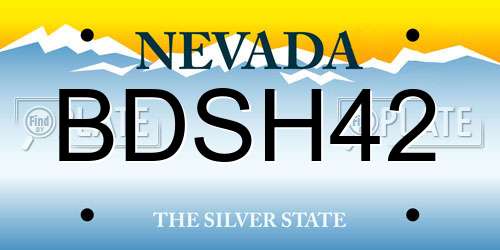 BDSH42 Nevada License Plate