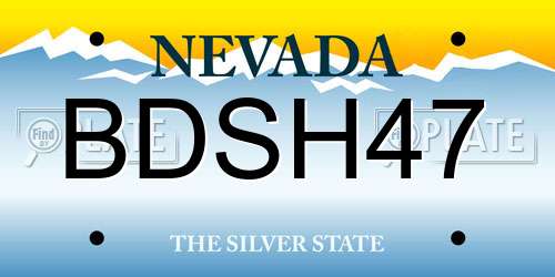 BDSH47 Nevada License Plate
