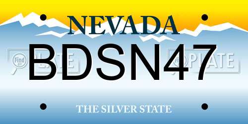 BDSN47 Nevada License Plate