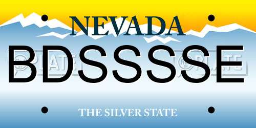 BDSSSSE Nevada License Plate