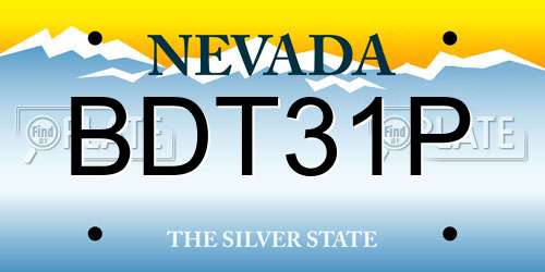 BDT31P Nevada License Plate