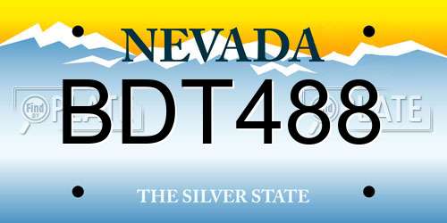 BDT488 Nevada License Plate