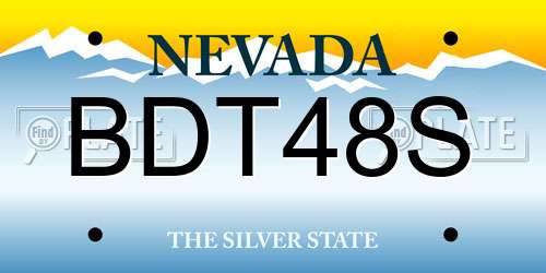BDT48S Nevada License Plate