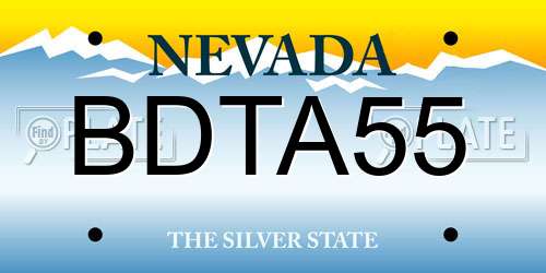 BDTA55 Nevada License Plate