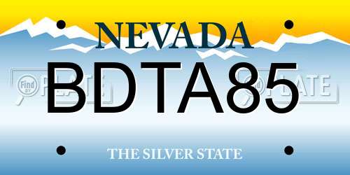 BDTA85 Nevada License Plate