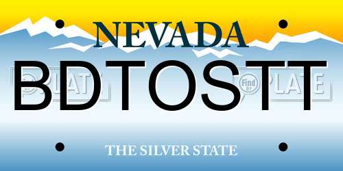 BDTOSTT Nevada License Plate