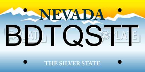 BDTQSTT Nevada License Plate