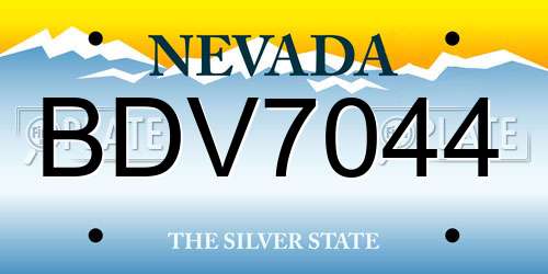 BDV7044 Nevada License Plate