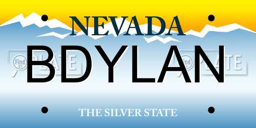 BDYLAN Nevada License Plate