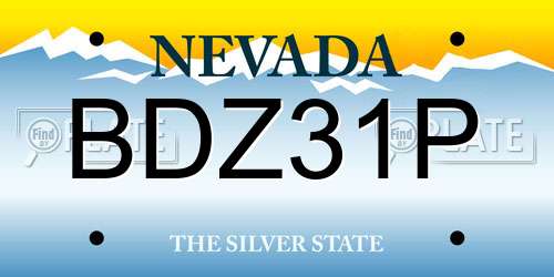 BDZ31P Nevada License Plate