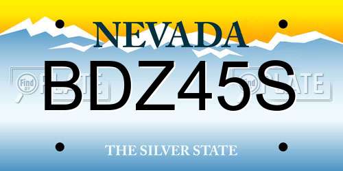 BDZ45S Nevada License Plate