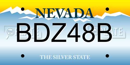 BDZ48B Nevada License Plate