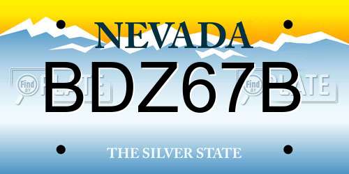 BDZ67B Nevada License Plate